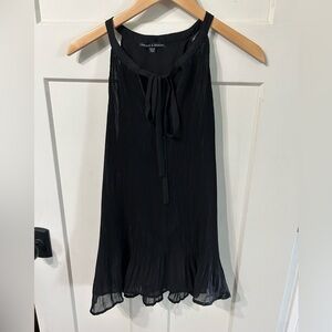 Harlowe & Graham sheer black flowy tank top with lining